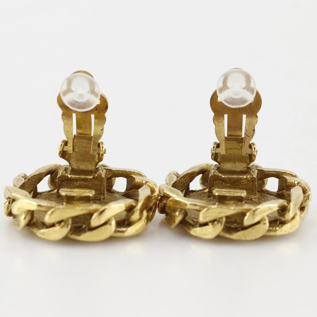 CHANEL COCO MARK EARRING PLATED GOLD - 3