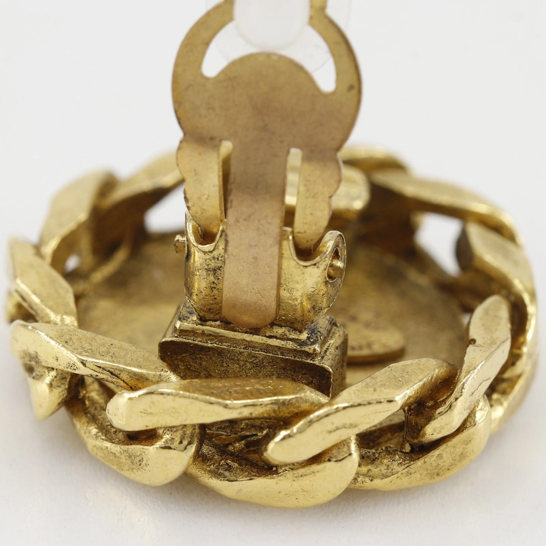 CHANEL COCO MARK EARRING PLATED GOLD - 4