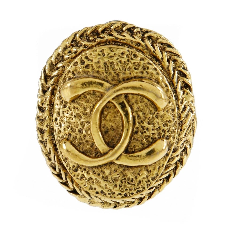 CHANEL EARRING COCO MARK PLATED GOLD - 2