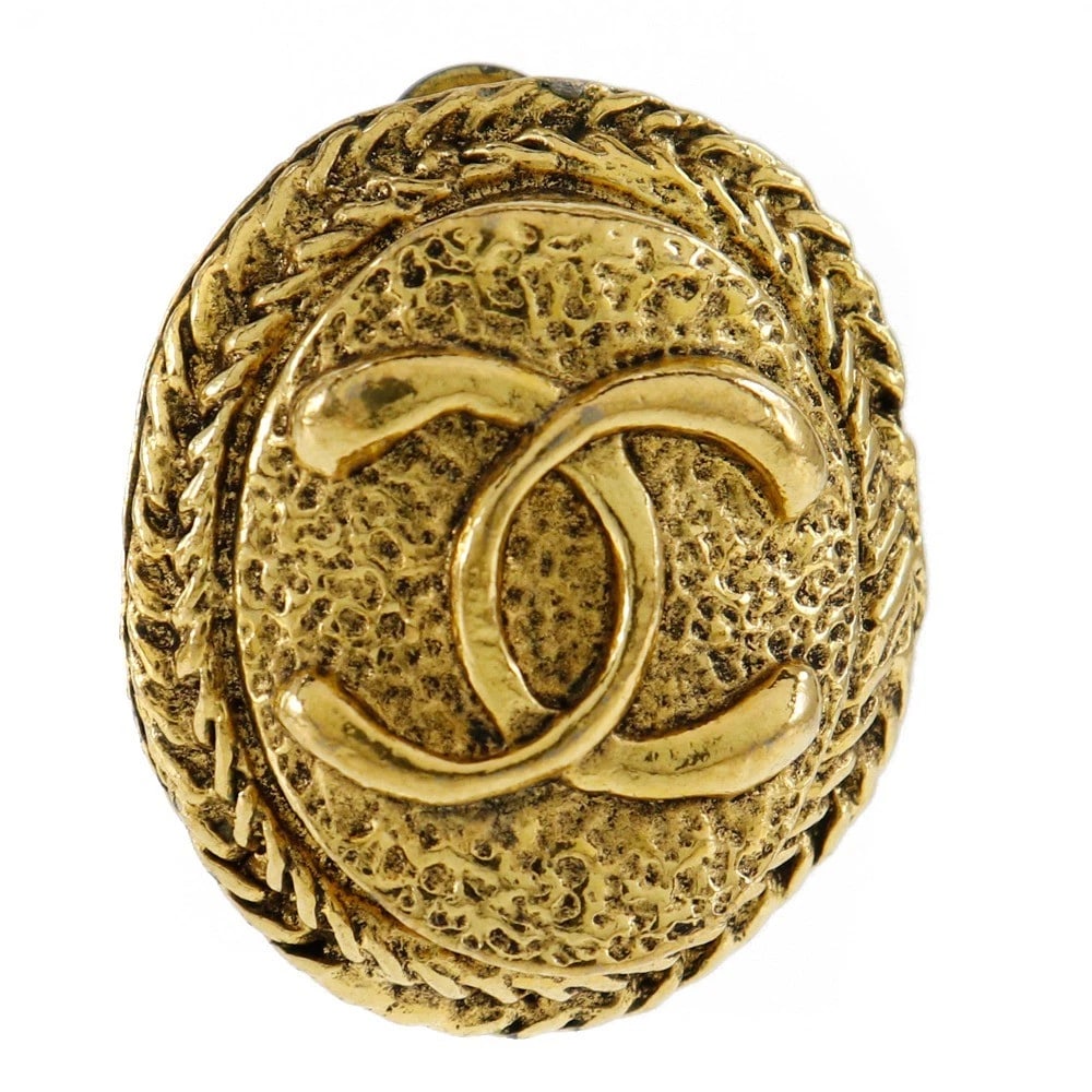 CHANEL EARRING COCO MARK PLATED GOLD - 3