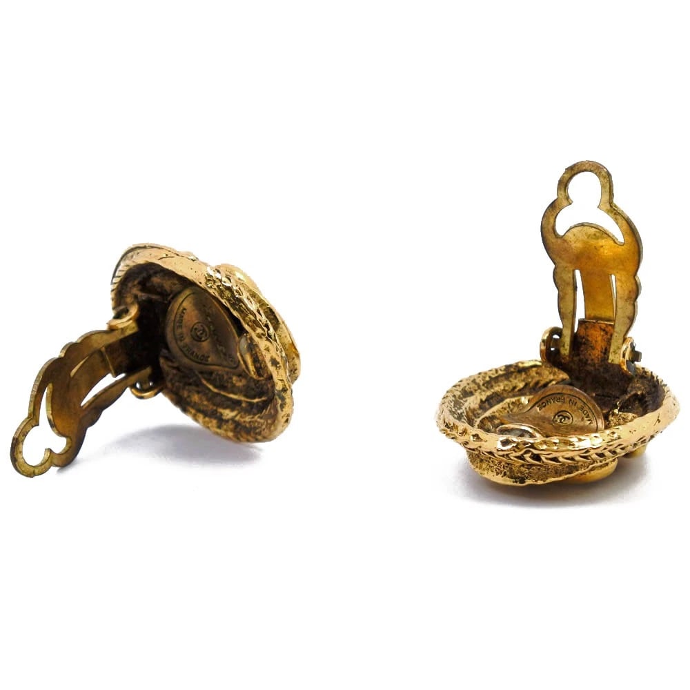 CHANEL EARRING COCO MARK PLATED GOLD - 4