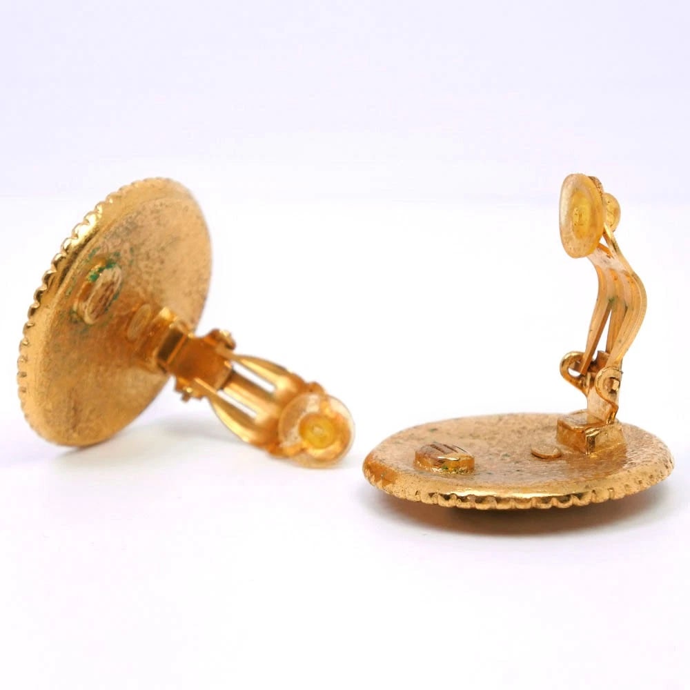 CHANEL EARRING COCO MARK PLATED GOLD: CHANEL Earring COCO Mark Plated Gold Brand: CHANEL Type/Style: Earring Material: Plated Gold, Color: Gold Size: Size(CM) 32.5mm x 32.5mm Accessories: None Accessories Notice: When purchasi