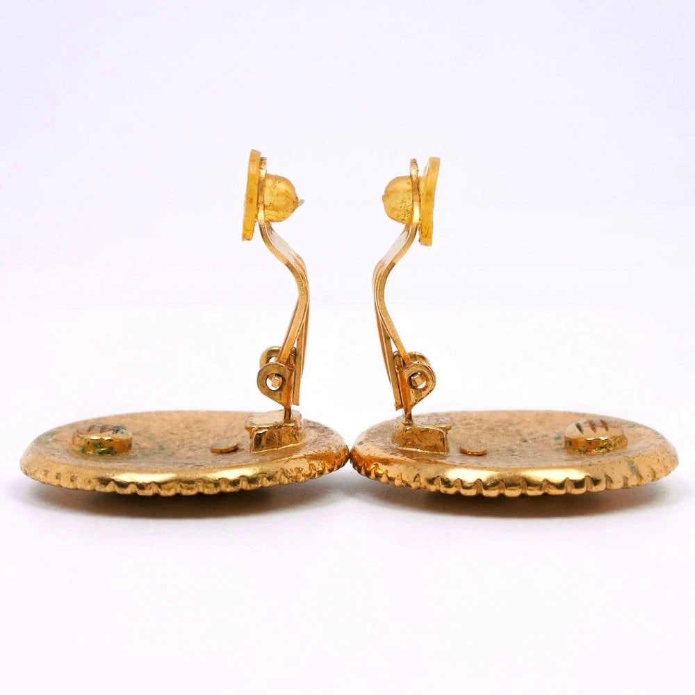 CHANEL EARRING COCO MARK PLATED GOLD - 2