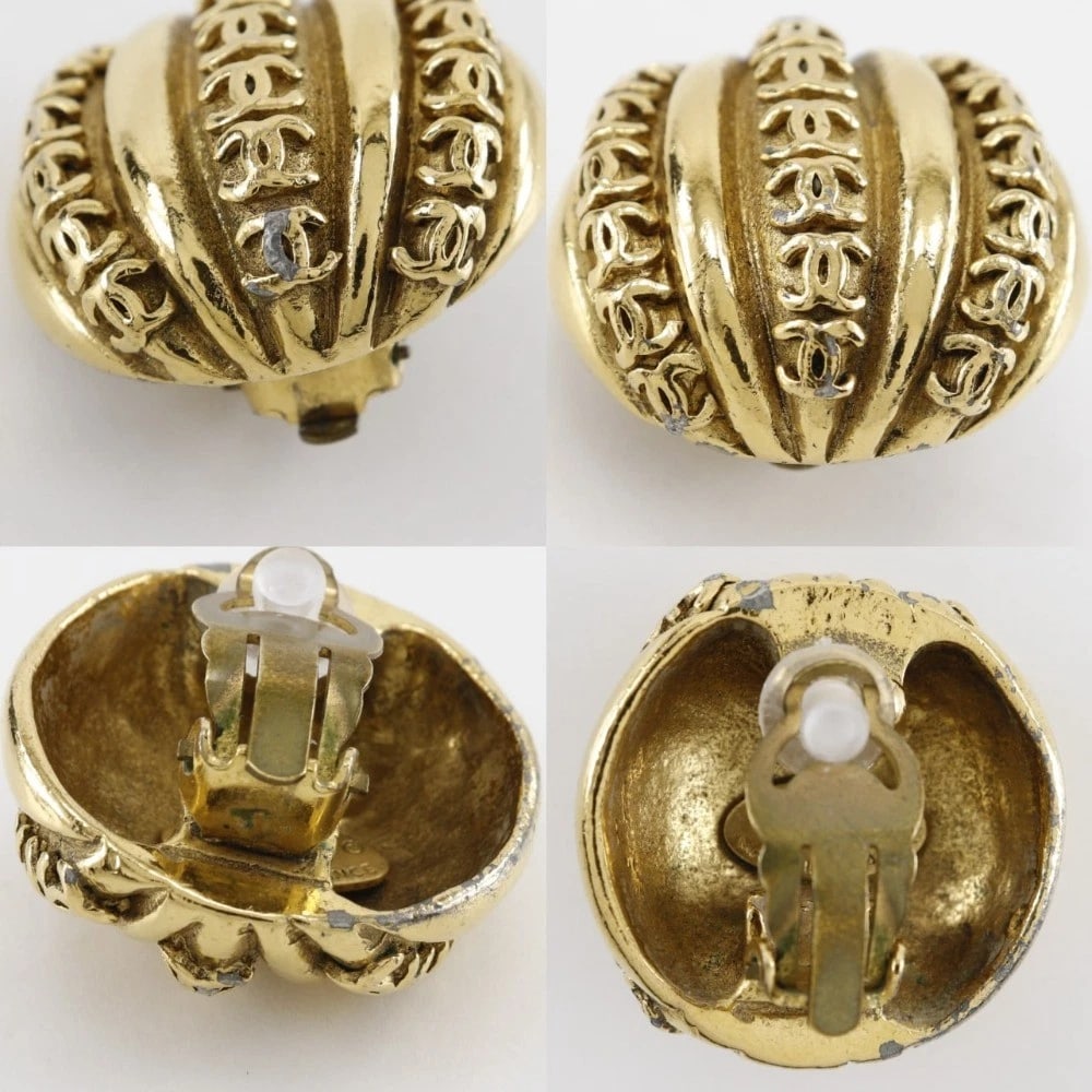 CHANEL COCO MARK EARRING PLATED - 3