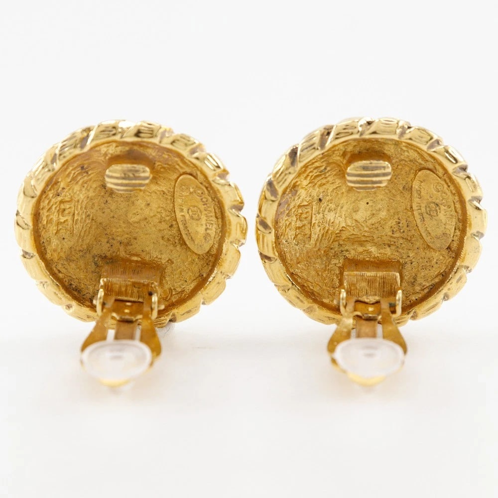 CHANEL COCO MARK EARRING PLATED GOLD - 2
