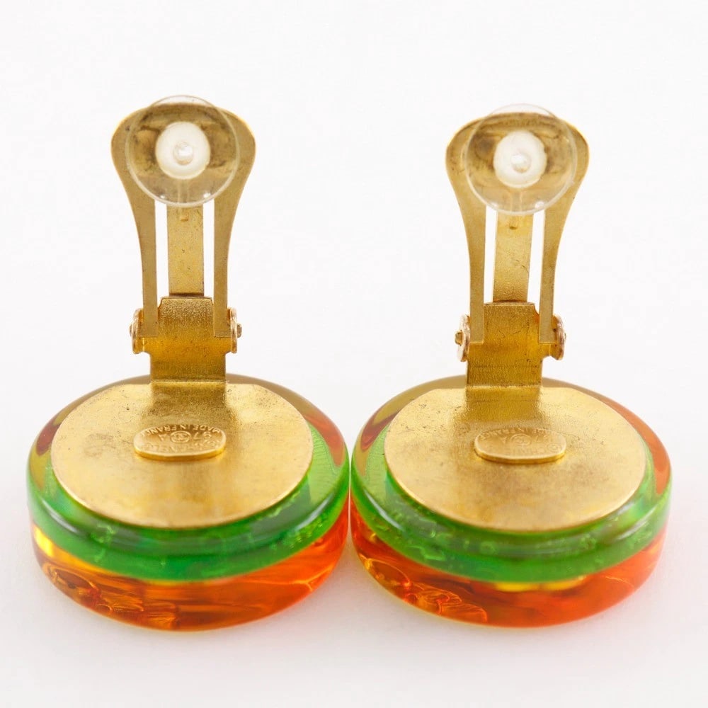 CHANEL COCO MARK EARRING CAMELIA - 2