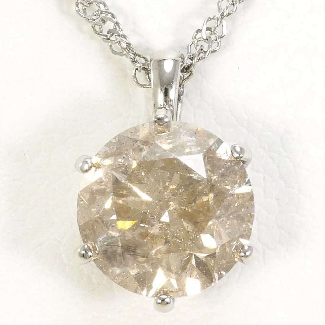 PT999 PLATINUM NECKLACE WITH BROWN DIAMOND: PT999 Platinum Necklace with Brown Diamond Brand: Unbranded Type/Style: Necklace Material: Platinum 999, Main Stone Natural Color: Brown, Platinum Size: Length: 42cm Accessories: None Accessories