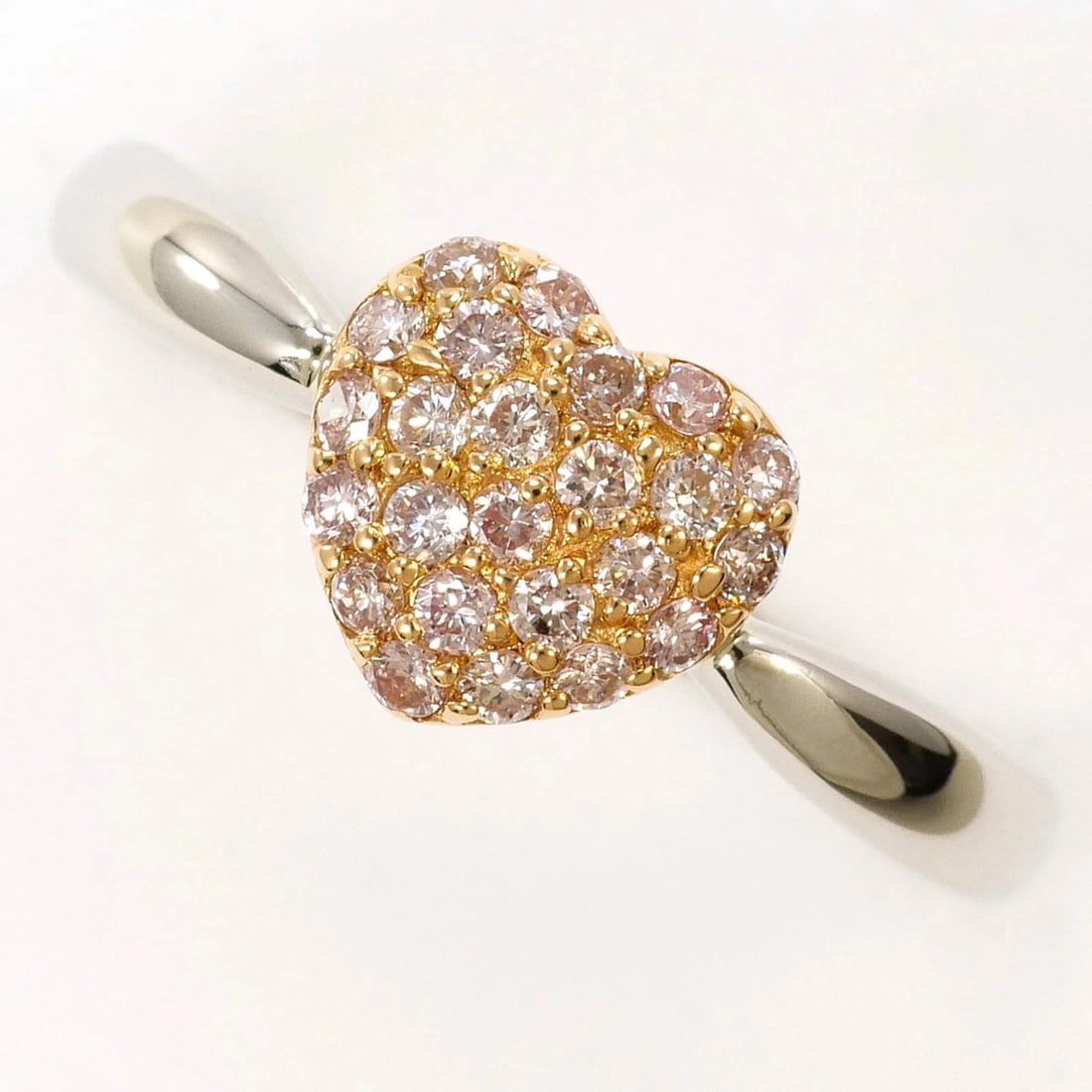 PT900 PLATINUM 18K PINK GOLD RING WITH DIAMOND (1 of 4)