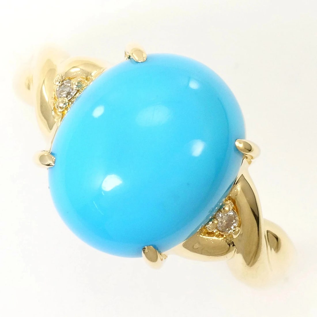K14 14K YELLOW GOLD RING, TURQUOISE, DIAMOND: K14 14K Yellow Gold Ring, Turquoise, Diamond Brand: Unbranded Type/Style: Band ring Material: Yellow gold (14K), Main Stone Turquoise, Natural Color: Yellow gold Size: US 7 Accessories: None <