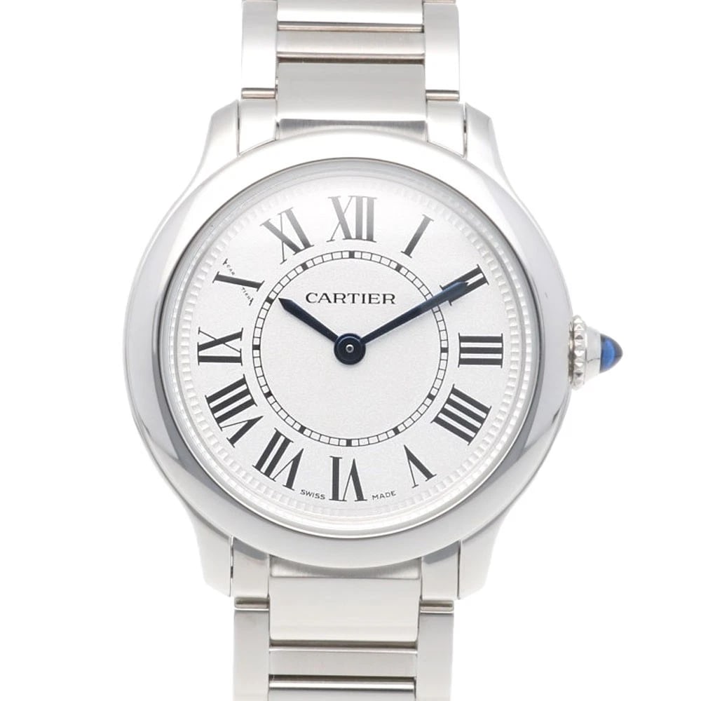 CARTIER RONDO MUST DO WATCHES STAINLESS STEEL WATCH: CARTIER Rondo Must Do Watches Stainless Steel Watch Brand: CARTIER Type/Style: Wristwatch Material: Stainless Steel Color: Silver / white Size: Case Diameter:28.5mm Band Length:5.9inch / 15.0cm Ac