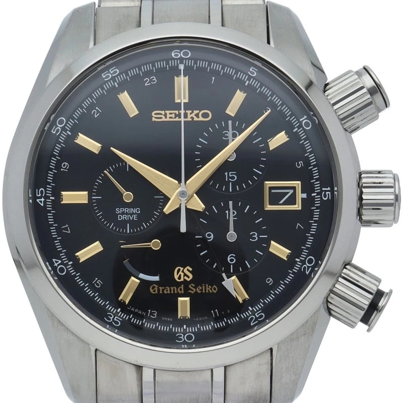 SEIKO GRAND SEIKO SPRING DRIVE CHRONOGRAPH WATCH: SEIKO Grand Seiko Spring Drive Chronograph Watch Brand: SEIKO Type/Style: Wristwatch Material: Band Material titanium, Case Material titanium Color: Dial Color black Size: Case Diameter(H):About 1.7 i
