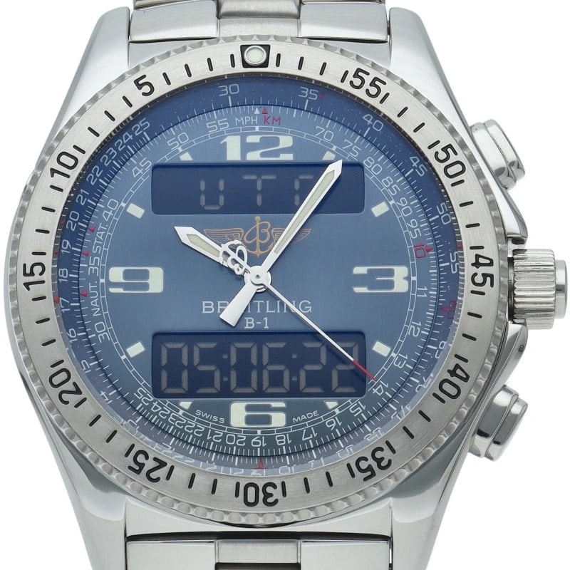 BREITLING WATCH STAINLESS STEEL DIGITAL/GRAY WATCH: BREITLING Watch Stainless Steel Digital/Gray Watch Brand: BREITLING Type/Style: Wristwatch Material: Band Material Stainless steel, Case Material Stainless steel Color: Dial Color Digital/Gray Size: C