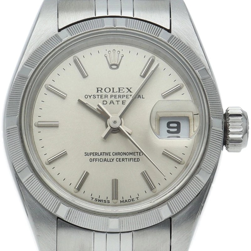 ROLEX OYSTER PERPETUAL DATE JUBILEE STAINLESS STEEL WATCH: ROLEx Oyster Perpetual Date Jubilee Stainless Steel Watch Brand: ROLEx Type/Style: Wristwatch Material: Band Material Stainless steel, Case Material Stainless steel Color: Dial Color Silver Size: Case