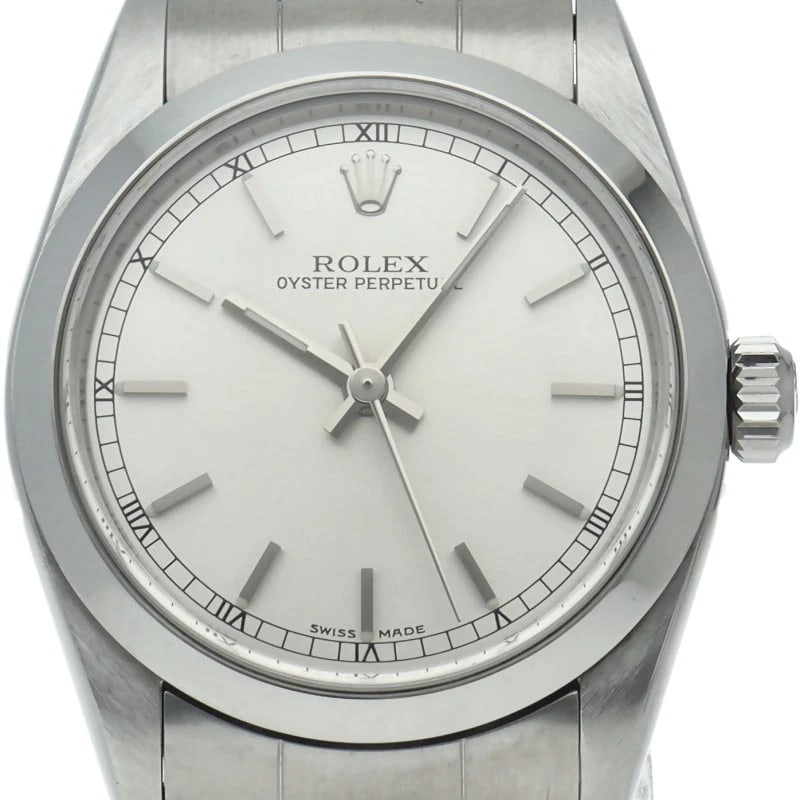 ROLEX OYSTER PERPETUAL WATCH STAINLESS STEEL SILVER WATCH: ROLEx Oyster Perpetual Watch Stainless Steel Silver Watch Brand: ROLEx Type/Style: Wristwatch Material: Band Material Stainless steel, Case Material Stainless steel Color: Dial Color Silver Size: Case
