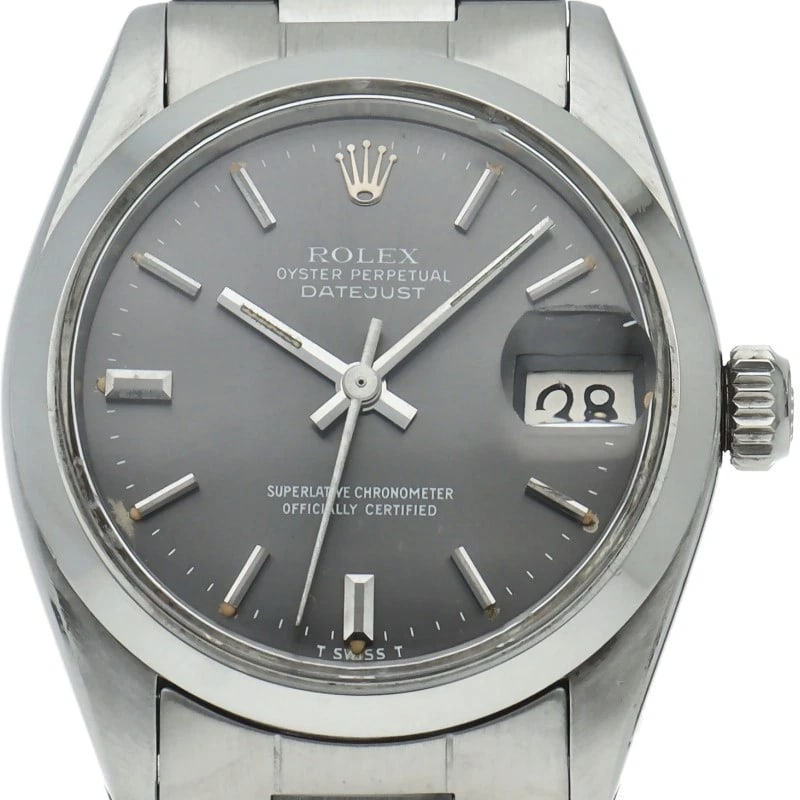 ROLEX DATEJUST ANTIQUE STAINLESS STEEL GRAY WATCH: ROLEx Datejust Antique Stainless Steel gray Watch Brand: ROLEx Type/Style: Wristwatch Material: Band Material Stainless steel, Case Material Stainless steel Color: Dial Color gray Size: Case Diameter(