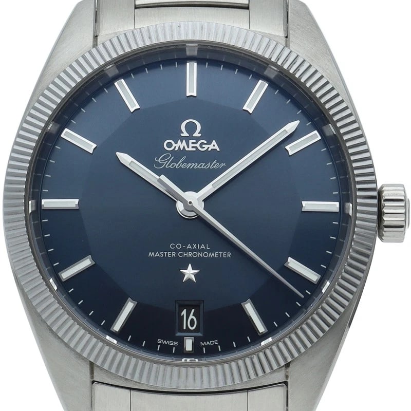 OMEGA CONSTELLATION GLOBEMASTER CO-AXIAL BLUE WATCH: OMEGA Constellation Globemaster Co-Axial Blue Watch Brand: OMEGA Type/Style: Wristwatch Material: Band Material Stainless steel, Case Material Stainless steel Color: Dial Color blue Size: Case