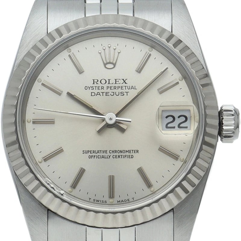 ROLEX DATEJUST K18WG/STAINLESS STEEL SILVER WATCH: ROLEx datejust K18WG/Stainless Steel Silver Watch Brand: ROLEx Type/Style: Wristwatch Material: Band Material Stainless steel, Case Material Gold / steel Color: Dial Color Silver Size: Case Diameter(H