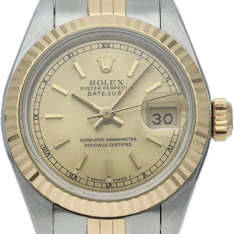 ROLEX DATEJUST K18YG/STAINLESS STEEL WATCH: ROLEx datejust K18YG/Stainless Steel Watch Brand: ROLEx Type/Style: Wristwatch Material: Band Material Gold / steel, Case Material Gold / steel Color: Dial Color Champagne color Size: Case