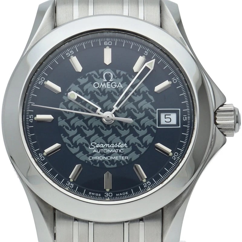 OMEGA SEAMASTER AUTOMATIC JACQUES MAYOL WATCH: OMEGA Seamaster Automatic Jacques Mayol Watch Brand: OMEGA Type/Style: Wristwatch Material: Band Material Stainless steel, Case Material Stainless steel Color: Dial Color blue Size: Case Diameter(H):A