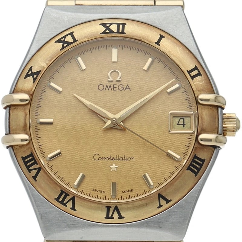 OMEGA CONSTELLATION TWO-TONE K18YG/STAINLESS WATCH: OMEGA Constellation Two-tone K18YG/Stainless Watch Brand: OMEGA Type/Style: Wristwatch Material: Band Material Gold / steel, Case Material Gold / steel Color: Dial Color Champagne color Size: Case Dia