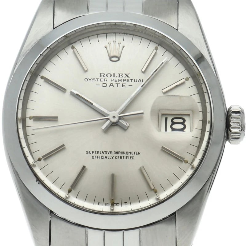ROLEX OYSTER PERPETUAL DATE JUBILEE ANTIQUE STAINLESS STEEL WATCH: ROLEx Oyster Perpetual Date Jubilee Antique Stainless Steel Watch Brand: ROLEx Type/Style: Wristwatch Material: Band Material Stainless steel, Case Material Stainless steel Color: Dial Color Silver Si