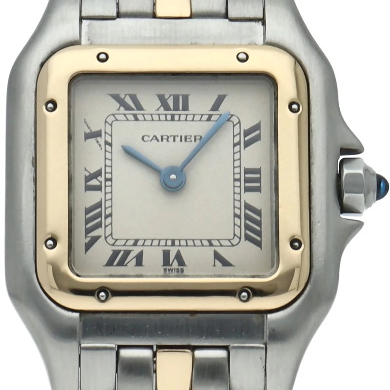 CARTIER PANTHERESM WATCH COMBI ROW K18YG/STAINLESS STEEL WATCH: CARTIER PANTHERESM Watch Combi Row K18YG/Stainless Steel Watch Brand: CARTIER Type/Style: Wristwatch Material: Band Material Gold / steel, Case Material Gold / steel Color: Dial Color Silver Size: Cas