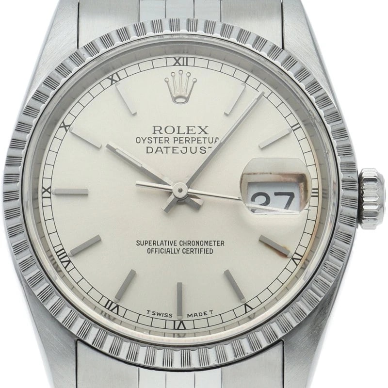 ROLEX DATEJUST STAINLESS STEEL SILVER WATCH: ROLEx Datejust Stainless Steel Silver Watch Brand: ROLEx Type/Style: Wristwatch Material: Band Material Stainless steel, Case Material Stainless steel Color: Dial Color Silver Size: Case Diameter(H):A