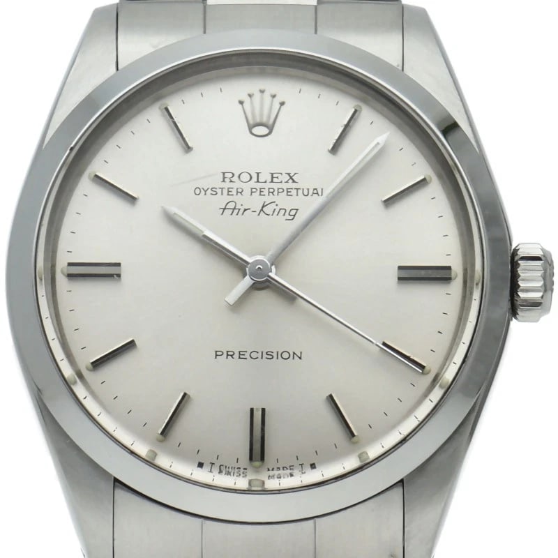 ROLEX AIR KING ANTIQUE STAINLESS STEEL SILVER WATCH: ROLEx Air king antique Stainless Steel Silver Watch Brand: ROLEx Type/Style: Wristwatch Material: Band Material Stainless steel, Case Material Stainless steel Color: Dial Color Silver Size: Case Diame