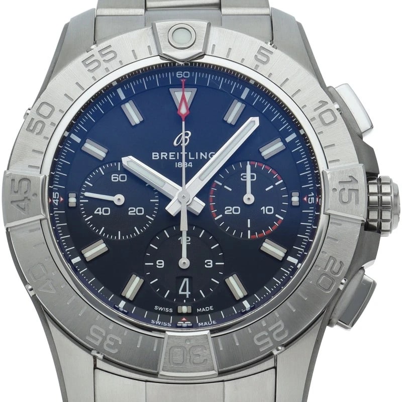 BREITLING AVENGER CHRONOGRAPH 44 STAINLESS STEEL WATCH: BREITLING Avenger Chronograph 44 Stainless Steel Watch Brand: BREITLING Type/Style: Wristwatch Material: Band Material Stainless steel, Case Material Stainless steel Color: Dial Color black Size: Case