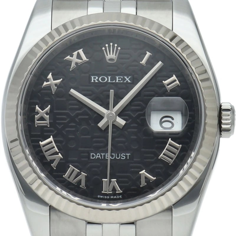ROLEX DATEJUST 36 WITH COMPUTER DIAL K18WG/STAINLESS WATCH: ROLEx Datejust 36 with Computer Dial K18WG/Stainless Watch Brand: ROLEx Type/Style: Wristwatch Material: Band Material Stainless steel, Case Material Gold / steel Color: Dial Color black Size: Case Di