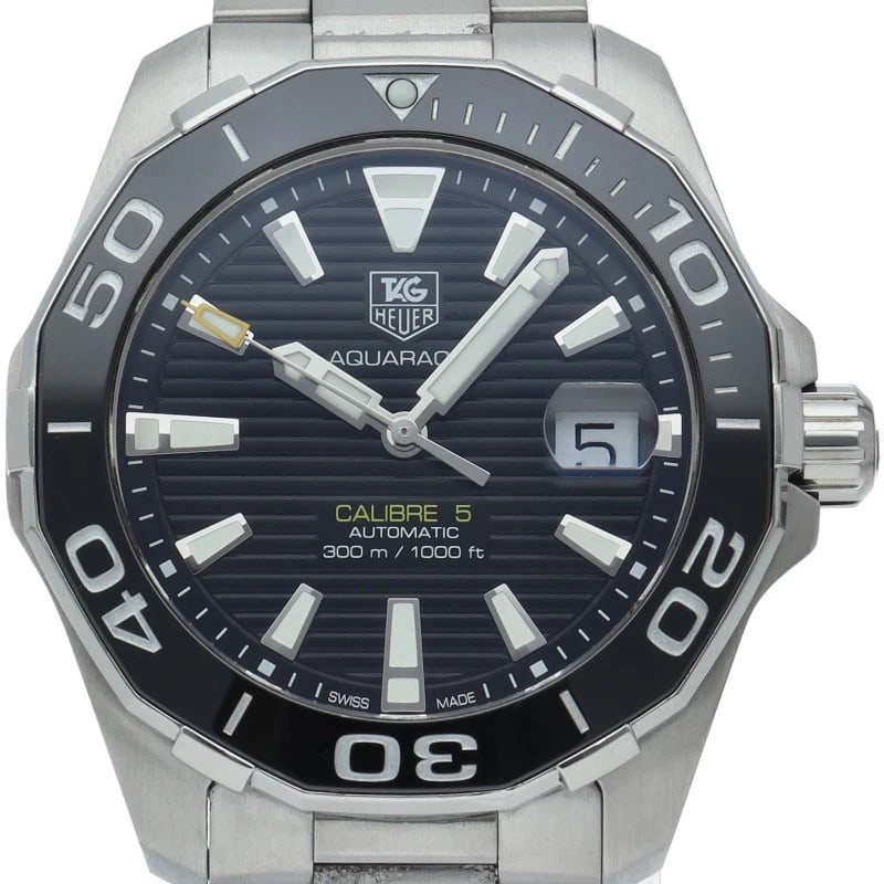 TAG HEUER AQUA RACER CALIBER STAINLESS STEEL WATCH: TAG HEUER Aqua Racer Caliber Stainless Steel Watch Brand: TAG HEUER Type/Style: Wristwatch Material: Band Material Stainless steel, Case Material Stainless steel Color: Dial Color black Size: Case Dia