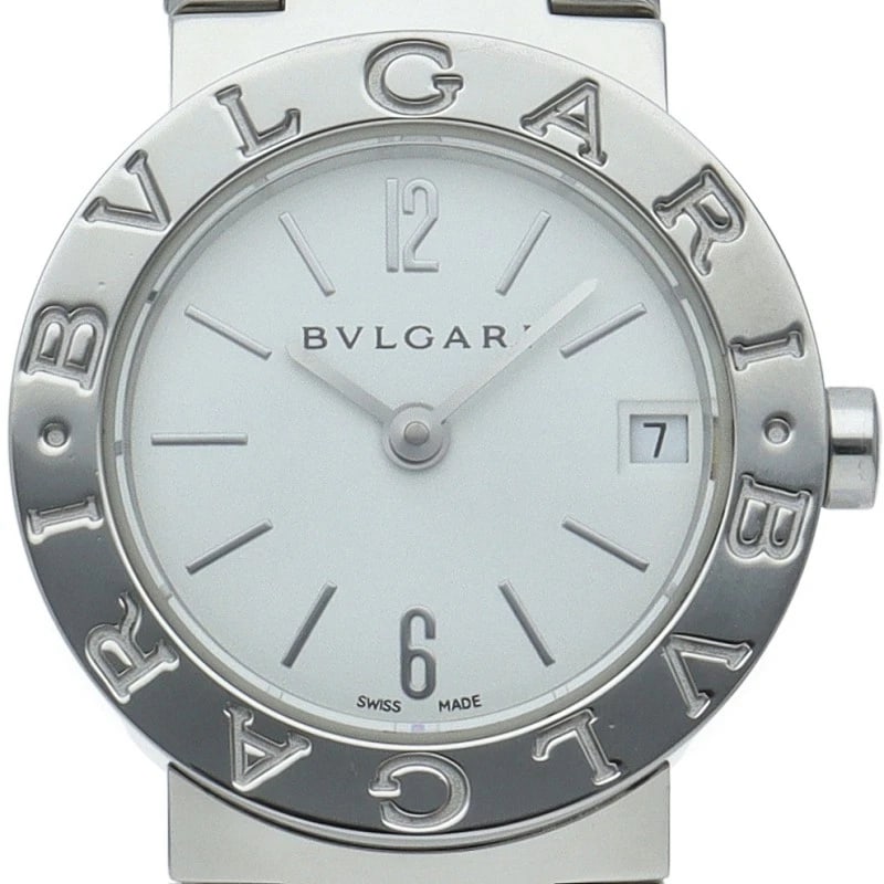 BVLGARI WATCH STAINLESS WATCH: Bvlgari Watch Stainless Watch Brand: BVLGARI Type/Style: Wristwatch Material: Band Material Stainless steel, Case Material Stainless steel Color: Dial Color white Size: Case Diameter(H):About 0.9 inch