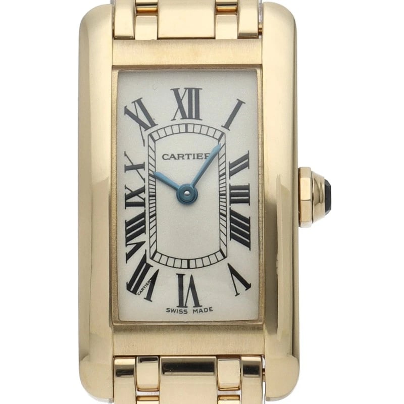 CARTIER TANK WATCH 18K YELLOW GOLD WHITE WATCH (1 of 2)