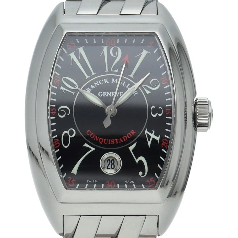 FRANCK MULLER CONQUISTADOR WATCH: FRANCK MULLER Conquistador Watch Brand: FRANCK MULLER Type/Style: Wristwatch Material: Band Material Stainless steel, Case Material Stainless steel Color: Dial Color black Size: Case Diameter(H):About