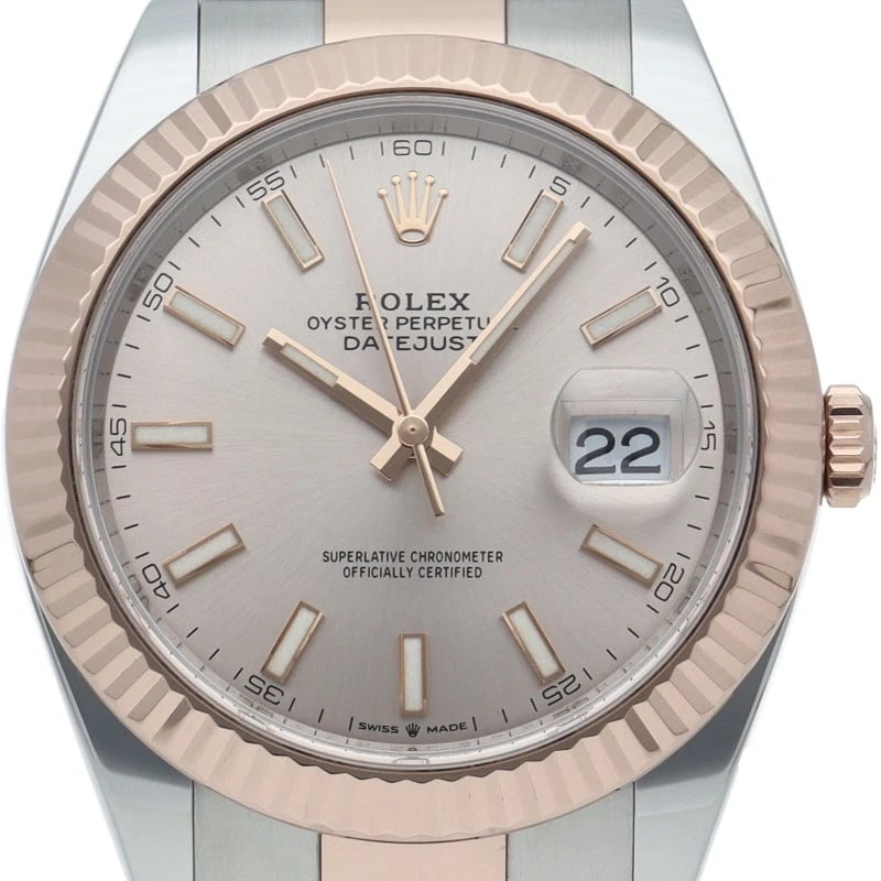 ROLEX DATEJUST 41 OYSTER K18RG/STAINLESS STEEL WATCH: ROLEx Datejust 41 Oyster K18RG/Stainless Steel Watch Brand: ROLEx Type/Style: Wristwatch Material: Band Material Gold / steel, Case Material Gold / steel Color: Dial Color Sundust Size: Case Diameter(
