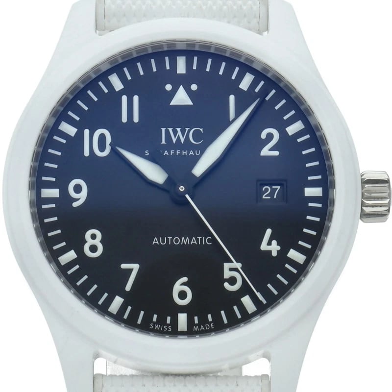 IWC PILOT'S WATCH AUTOMATIC 41 CERAMIC / RUBBER WATCH: IWC Pilot's Watch Automatic 41 Ceramic / rubber Watch Brand: IWC Type/Style: Wristwatch Material: Band Material rubber, Case Material ceramic Color: Dial Color black Size: Case Diameter(H):About 1.6 i