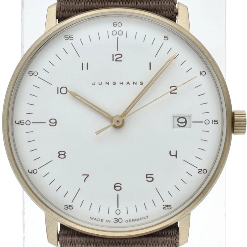 JUNGHANS MAX BILL DAMON WATCH STAINLESS STEEL / LEATHER WATCH (1 of 3)
