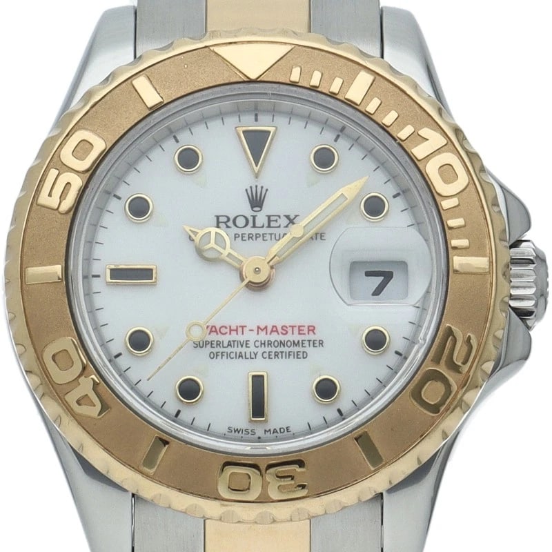 ROLEX YACHT MASTER K18YG/STAINLESS STEEL WATCH: ROLEx yacht master K18YG/Stainless Steel Watch Brand: ROLEx Type/Style: Wristwatch Material: Band Material Gold / steel, Case Material Gold / steel Color: Dial Color white Size: Case Diameter(H):About
