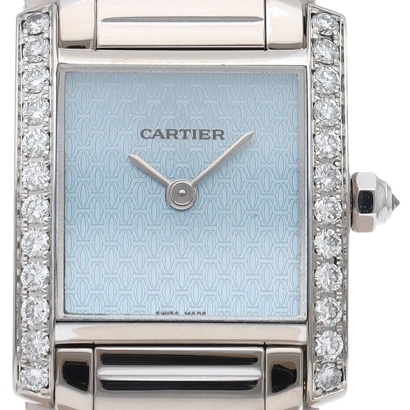 CARTIER TANK FRANCAISE SM WATCH DIAMOND BEZEL K18WG WATCH: CARTIER Tank Francaise SM Watch Diamond Bezel K18WG Watch Brand: CARTIER Type/Style: Wristwatch Material: Band Material White gold, Case Material White gold Color: Dial Color Light blue Size: Case