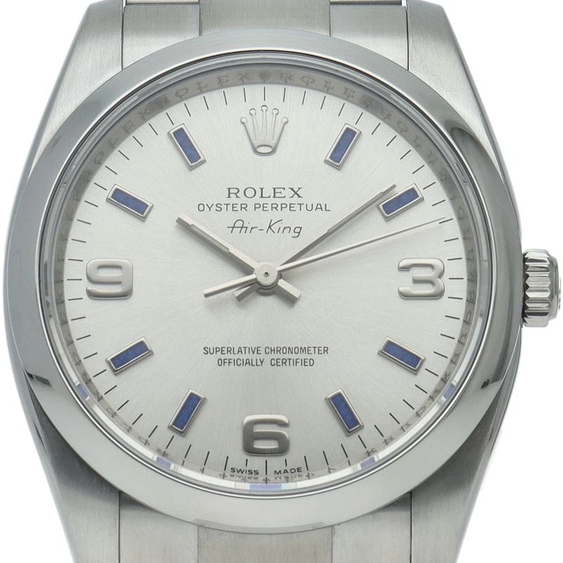 ROLEX AIR KING WATCH STAINLESS STEEL SILVER WATCH: ROLEx Air King Watch Stainless Steel Silver Watch Brand: ROLEx Type/Style: Wristwatch Material: Band Material Stainless steel, Case Material Stainless steel Color: Dial Color Silver Size: Case Diamete