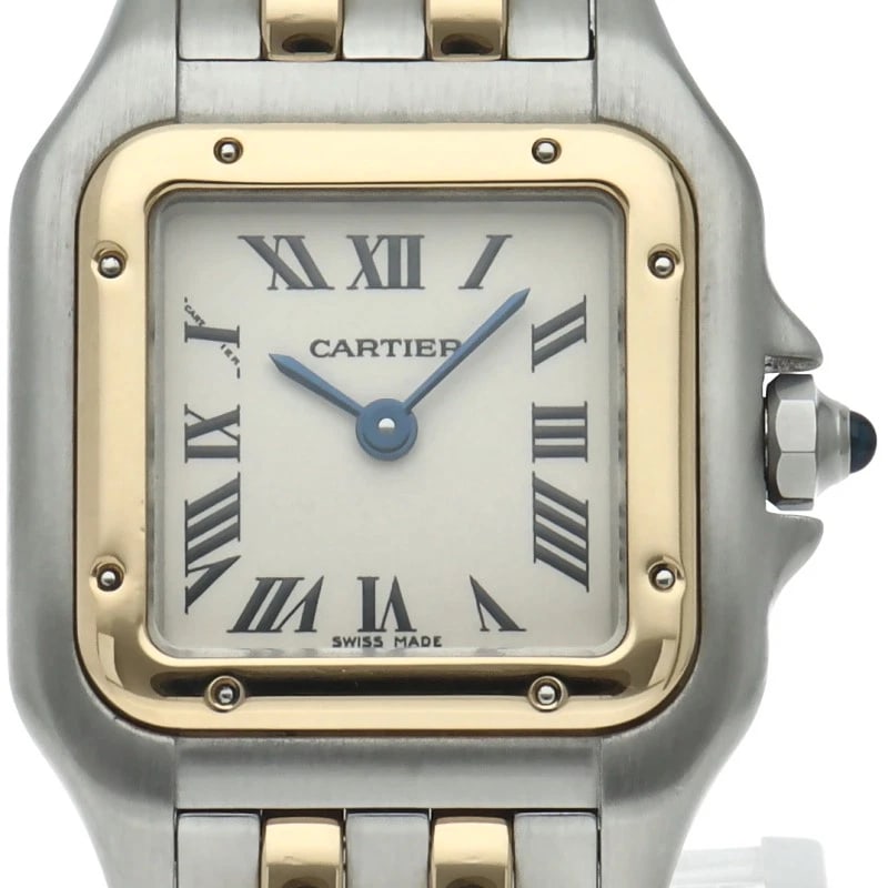 CARTIER PANTHERESM WATCH TWO-TONE RARE DIAL WATCH: CARTIER PANTHERESM Watch, Two-Tone Rare Dial Watch Brand: CARTIER Type/Style: Wristwatch Material: Band Material Gold / steel, Case Material Gold / steel Color: Dial Color white Size: Case
