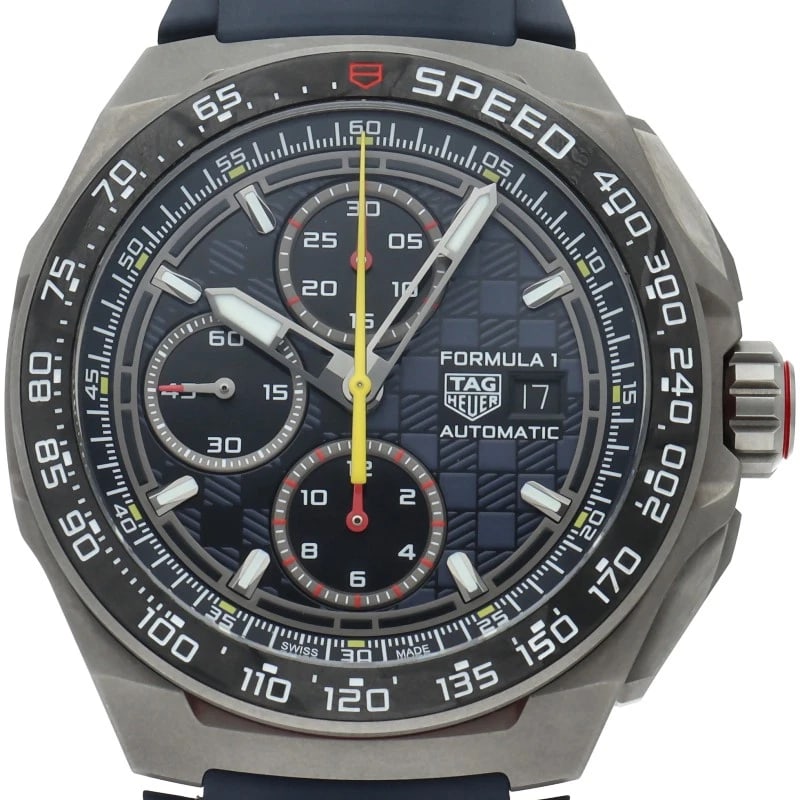 TAG HEUER FORMULA CHRONOGRAPH X ORACLE RED BULL RACING WATCH: TAG HEUER Formula Chronograph x Oracle Red Bull Racing Watch Brand: TAG HEUER Type/Style: Wristwatch Material: Band Material rubber, Case Material titanium Color: Dial Color blue Size: Case