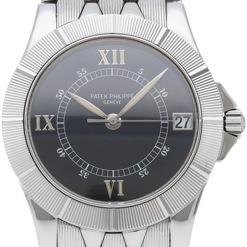 PATEK PHILIPPE NEPTUNE WATCH STAINLESS STEEL BLACK WATCH: PATEK PHILIPPE Neptune Watch Stainless Steel black Watch Brand: PATEK PHILIPPE Type/Style: Wristwatch Material: Band Material Stainless steel, Case Material Stainless steel Color: Dial Color black