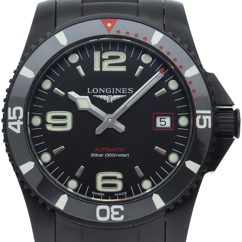 LONGINES HYDROCONQUEST BLACKOUT AUTOMATIC WATCH: LONGINES HydroConquest Blackout Automatic Watch Brand: LONGINES Type/Style: Wristwatch Material: Band Material Stainless steel, Case Material Stainless steel Color: Dial Color black Size: Case