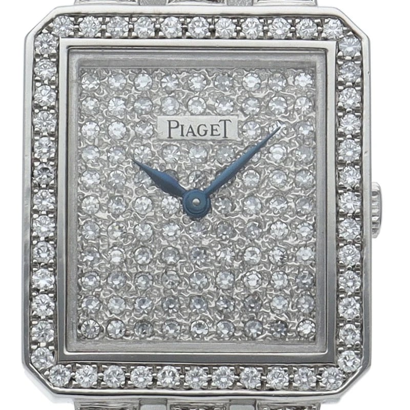 PIAGET PROTOCOL WATCH FULL DIAMOND SET WATCH: PIAGET Protocol Watch, Full Diamond Set Watch Brand: PIAGET Type/Style: Wristwatch Material: Band Material White gold, Case Material White gold Color: Dial Color Diamond Size: Case Diameter(H):About 0