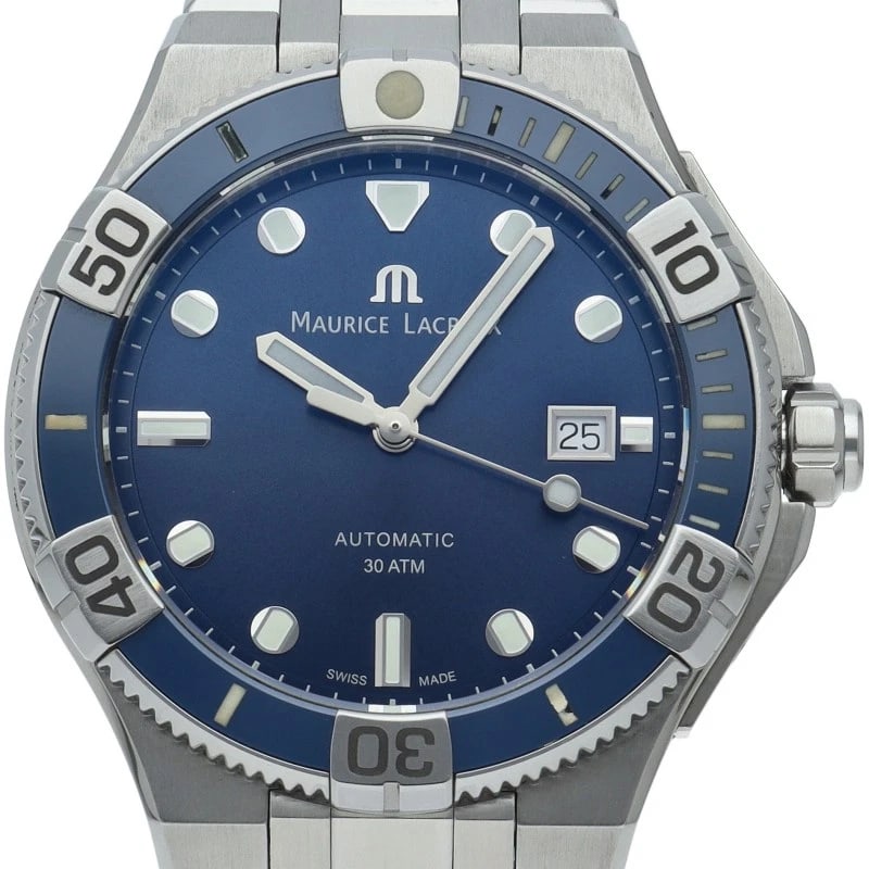 MAURICE LACROIX ICON VENTURER AUTOMATIC STAINLESS STEEL WATCH: MAURICE LACROIx Icon Venturer Automatic Stainless Steel Watch Brand: MAURICE LACROIx Type/Style: Wristwatch Material: Band Material Stainless steel, Case Material Stainless steel Color: Dial Color blu
