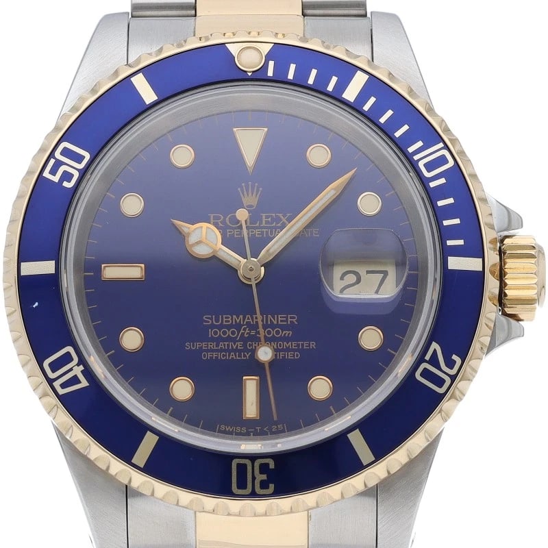ROLEX SUBMARINER DATE VIOLET TRITIUM K18YG/STAINLESS STEEL WATCH: ROLEx Submariner Date Violet Tritium K18YG/Stainless Steel Watch Brand: ROLEx Type/Style: Wristwatch Material: Band Material Gold / steel, Case Material Gold / steel Color: Dial Color purple Size: Cas