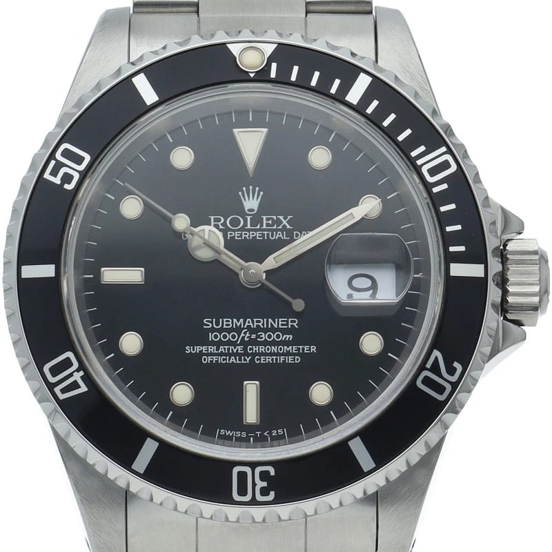 ROLEX SUBMARINER DATE TRITIUM STAINLESS STEEL BLACK WATCH: ROLEx Submariner Date Tritium Stainless Steel black Watch Brand: ROLEx Type/Style: Wristwatch Material: Band Material Stainless steel, Case Material Stainless steel Color: Dial Color black Size: Case