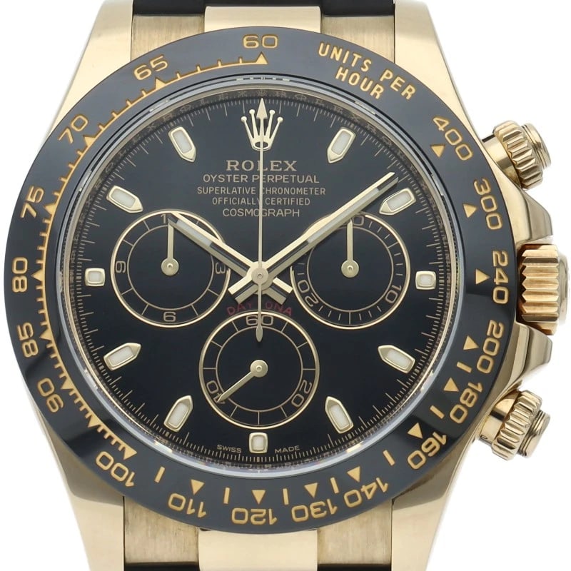 ROLEX COSMOGRAPH DAYTONA WATCH K18 YG / RUBBER BLACK WATCH: ROLEx Cosmograph Daytona Watch K18 YG / rubber black Watch Brand: ROLEx Type/Style: Wristwatch Material: Band Material rubber, Case Material Yellow Gold Color: Dial Color black Size: Case