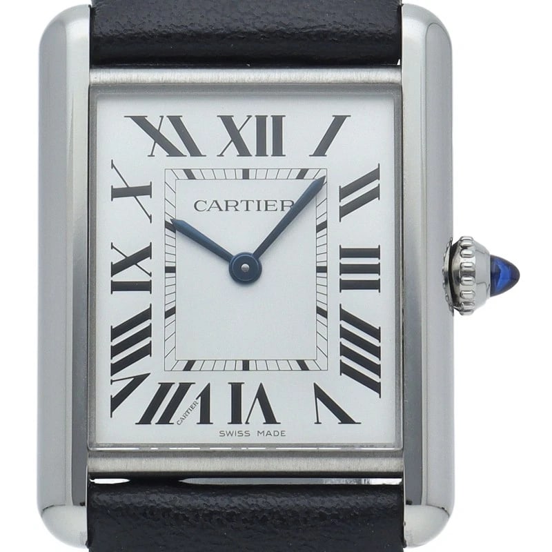 CARTIER TANK MAST LM WATCH SOLAR POWERED BEAT STAINLESS STEEL WATCH: CARTIER Tank Mast LM Watch Solar Powered Beat Stainless Steel Watch Brand: CARTIER Type/Style: Wristwatch Material: Band Material leather, Case Material Stainless steel Color: Dial Color Silver Size: 